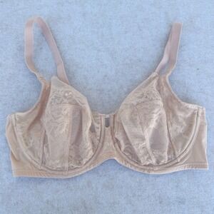 Natori Womens‎ Bra Size 36D Lace Beige Nude Underwire Floral Mesh Lined